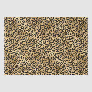 Papel De Seda Elegante manchas de leopardo em folha de ouro e pr