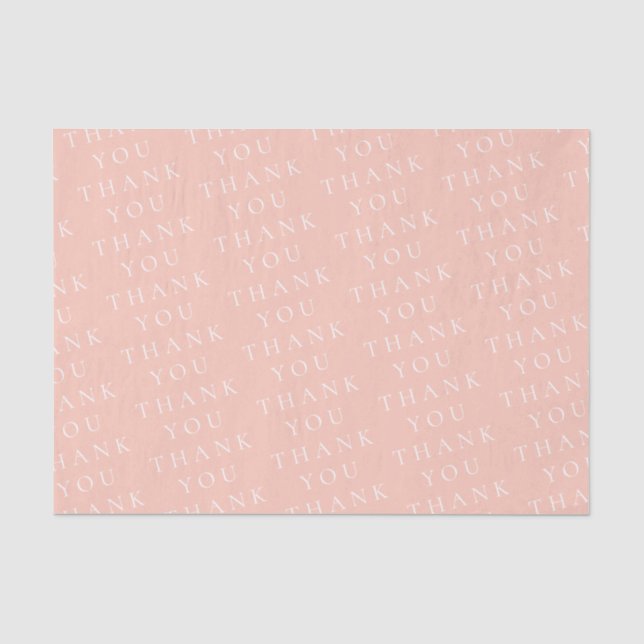 Papel De Seda Elegante Moderno Branco e Rosa Personalizado  (Frente )
