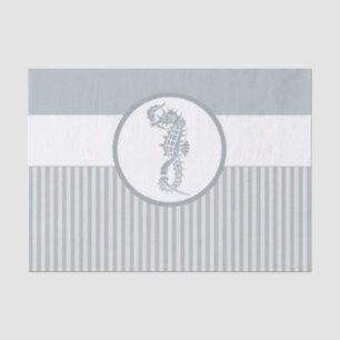 Papel De Seda Elegante Náutico Clássico Azul-Marinho