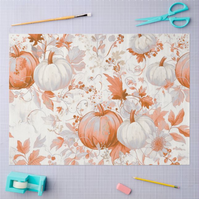 Papel De Seda Elegante Outono Chinoiserie Halloween  (Arte )