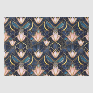 Papel De Seda Elegante padrão de vidro falso manchado de lótus r