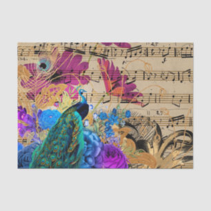 Papel De Seda Elegante Peacock