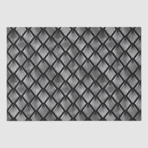 Papel De Seda Elegante Prata Diamante Leque Padrão Art Déco