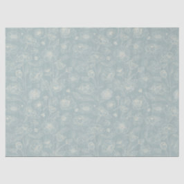 Papel De Seda Elegante Presente Floral em Verde Sálvia