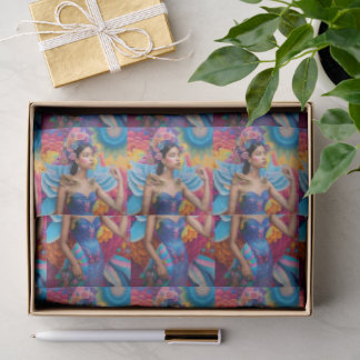 Papel De Seda Elegante princesa com asas
