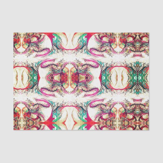 Papel De Seda Elegante púrpura, branco e abstrato verde (Frente )