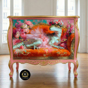 Papel De Seda Elegante Raptor em Decoupage de Sofá Floral com Tu