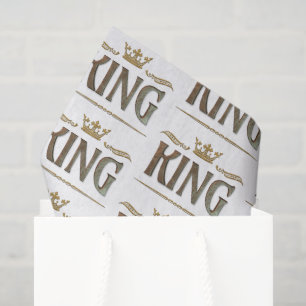 Papel De Seda Elegante Rich KING - Letra Dourada Coroa Real de M