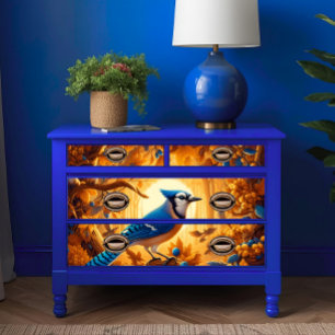 Papel De Seda Elegante - Salto Azul Majestoso em Decoupage do Br