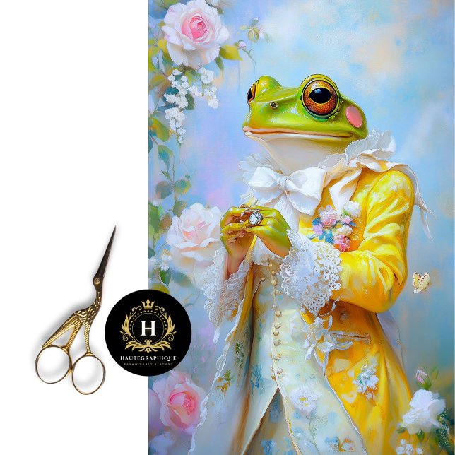 Papel De Seda Elegante Sapo de Páscoa com Casaco Amarelo Decoupa (Criador carregado)