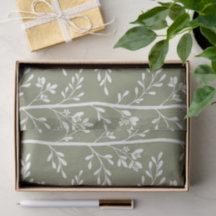 Elegante Silhueta Floral Minimalista Verde Oliva