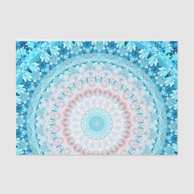 Papel De Seda Elegante Sky Blue Crystal Mandala      (Frente )