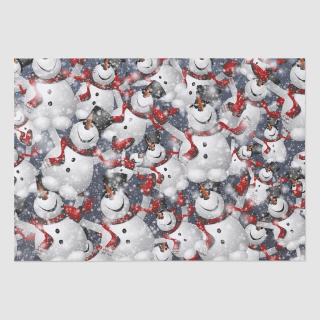 Papel De Seda Elegante Snowman Natal (Frente )