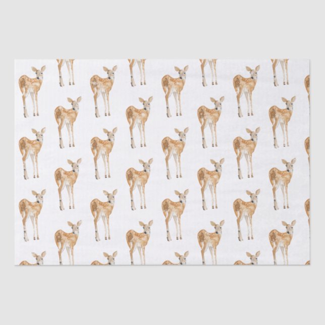 Papel De Seda Elegante Snowy Winter Animal Deer Tissue Paper (Frente )