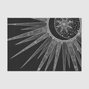 Papel De Seda Elegante Sun Moon Mandala Black Design