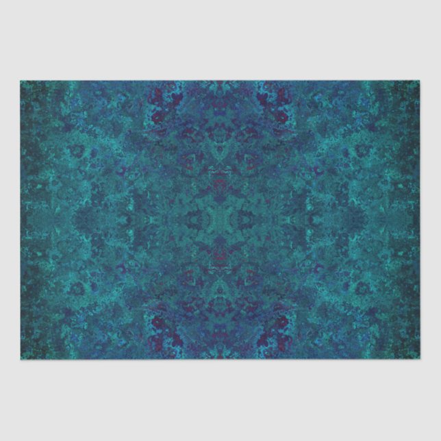 Papel De Seda Elegante Teal Turquoise Gemstone (Frente )