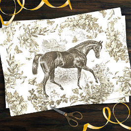 Papel De Seda Elegante - Torre Russo de Beige Horse Floral
