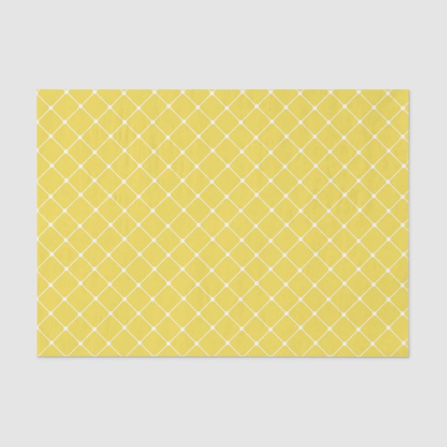 Papel De Seda Elegante Trellis Pattern | Amarelo (Frente )