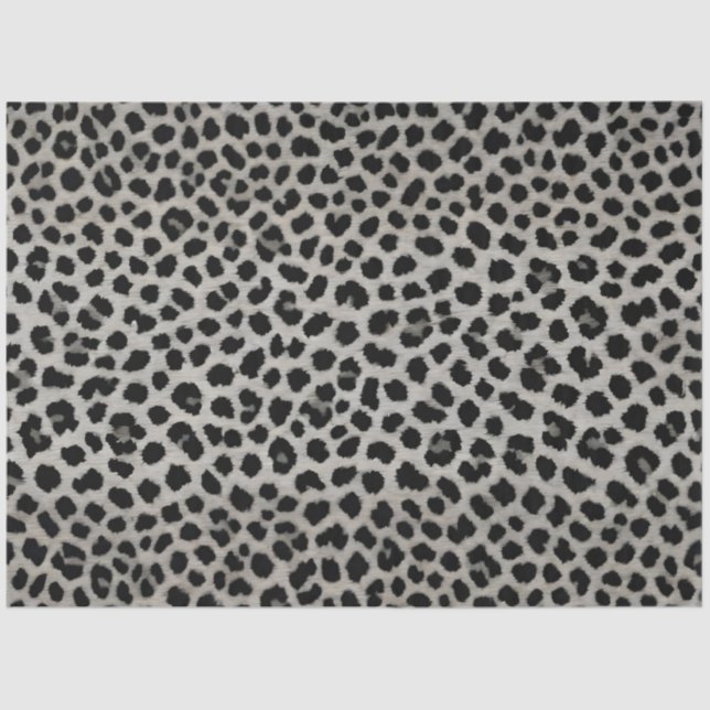 Papel De Seda Elegante Trendy Luxury Coleção Branca de Leopardo (Frente )