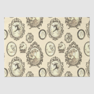 Papel De Seda Elegante Vintage Art Nouveau Girls Flowers Frames