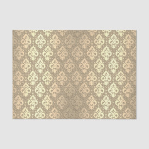 Papel De Seda Elegante Vintage Chic Rosa Dourada Damask