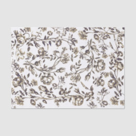 Papel De Seda Elegante Vintage Chic Sepia Beige Floral