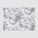 Papel De Seda Elegante Vintage Cinzas Florais De Banho, Francesa<br><div class="desc">Cinzas elegantes e ornamentados e patamares brancos de madeira de joias, com flores exóticas, videiras e folhagem entrelaçadas com terras e cestos de rosas. Este padrão foi adaptado de um fragmento histórico têxtil francês cerca de 1910 na coleção Smithsonian. O padrão é de alta resolução, mas não pode ser marcado....</div>