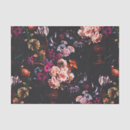 Papel De Seda Elegante Vintage Dark Moody Burgundy Floral