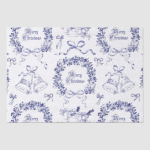 Papel De Seda Elegante Vintage Feliz Arcos de Natal Azul