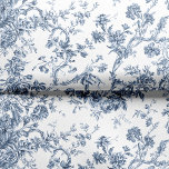Papel De Seda Elegante Vintage Francês Gravado Floral Toile-Blue<br><div class="desc">Padrão de madeira elegante e ornamentado,  azul e branco,  toile de jouy,  com flores exóticas,  vinhas e folhagem entrelaçadas com glândulas e cestos de rosas. Este padrão foi adaptado de um fragmento histórico têxtil francês cerca de 1910 na coleção Smithsonian.</div>