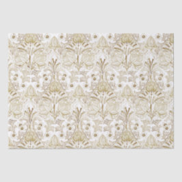 Papel De Seda Elegante Vintage Victorian Beige Flower Patterian