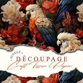 Papel De Seda Elegante Vintage Vitoriano Boho Jungle Parrots