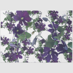 Papel De Seda Elegante Watercolor Clematis Floral