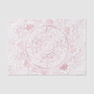 Papel De Seda Elegante White Rose Dourada Olho Sol Lua Mandala