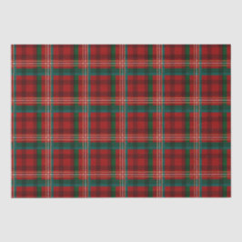 Papel De Seda Elegante Xadrez de Natal Vermelho e Verde das Fest