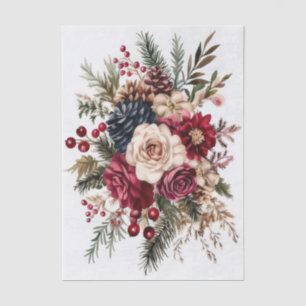 Papel De Seda Elegantes e Festivas Bolas de Natal e Flores