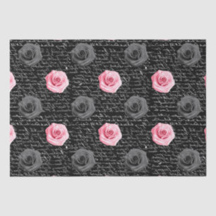 Papel De Seda Elegantes Rosas Cor-de-Rosa em Estilo Shabby Chic