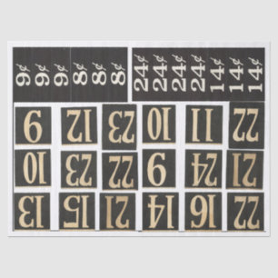 Papel De Seda Elementos numerados do Diário da sucata