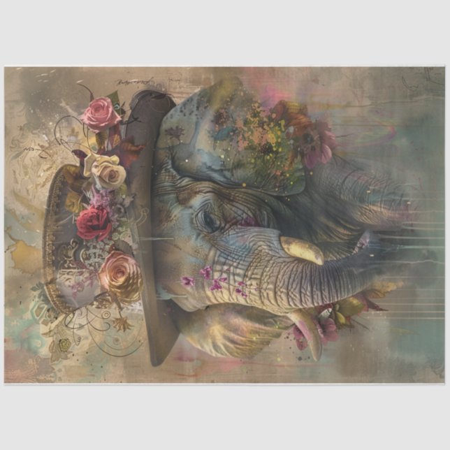 Papel De Seda Elephant de abertura de cores (Frente )