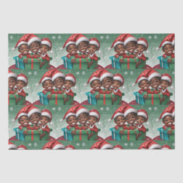 Papel De Seda Elf de Natal Afro-Americano