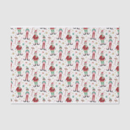 Papel De Seda Elf de Natal Ilustrado e Bonito