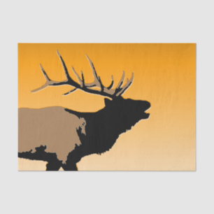 Papel De Seda Elk Bugling em Sunset - Arte original sobre a vida