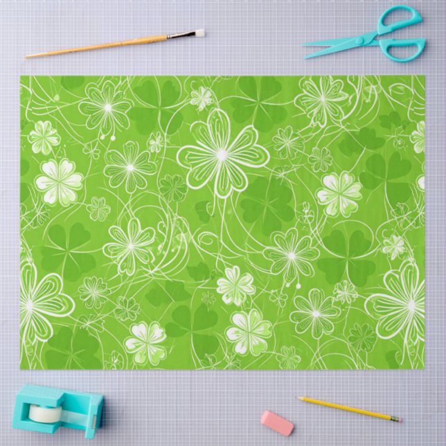 Papel De Seda Emaranhado de Trevos (Arte )