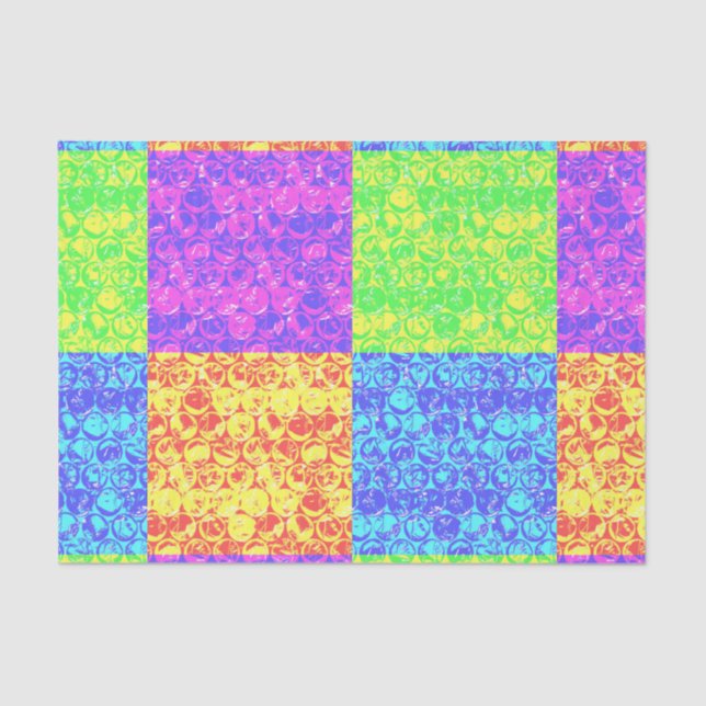 Papel De Seda Embalagem com bolhas de pop arco-íris (Frente )