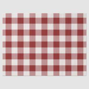 Papel De Seda Embalagem de xadrez de gingham branco-festivo