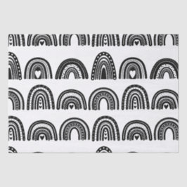 Papel De Seda Embalagem Pequena Empresa Preto Branco Moderno Arc