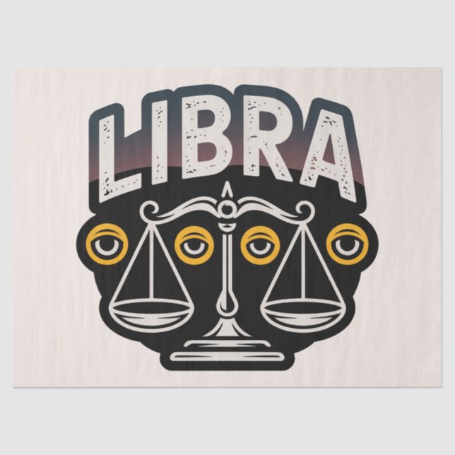 Papel De Seda Emblema do Zodíaco de Libra Místico (Frente )