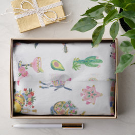 Papel De Seda Embrulho de Festa | Padrão de Taco Margarita