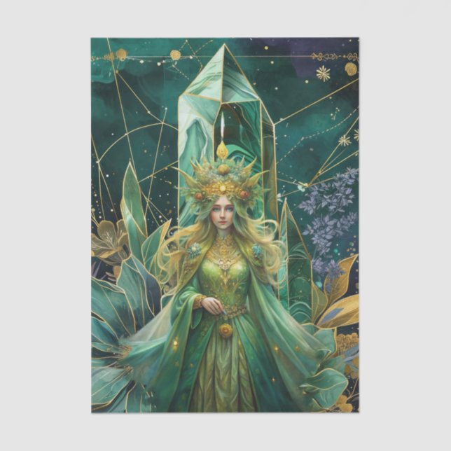 Papel De Seda Emerald Dreams Fantasy Forest Queen Decoupage (Frente )