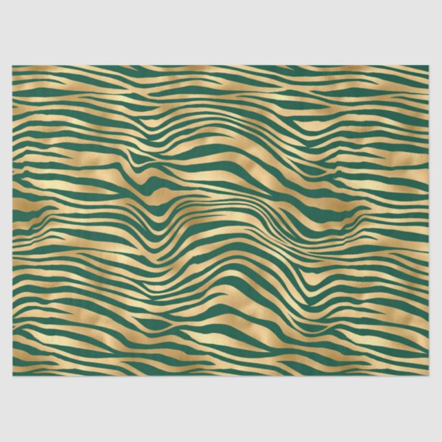 Papel De Seda Emerald e Dourado Safari Series Design 4 (Frente )